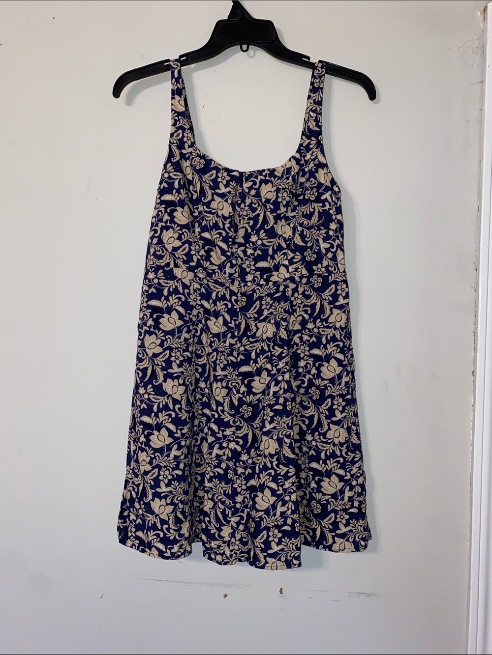 Old Navy Navy Floral Scoop Neck Mini Dress